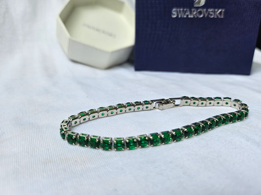 Bracelet - Green Swarovski Crystals