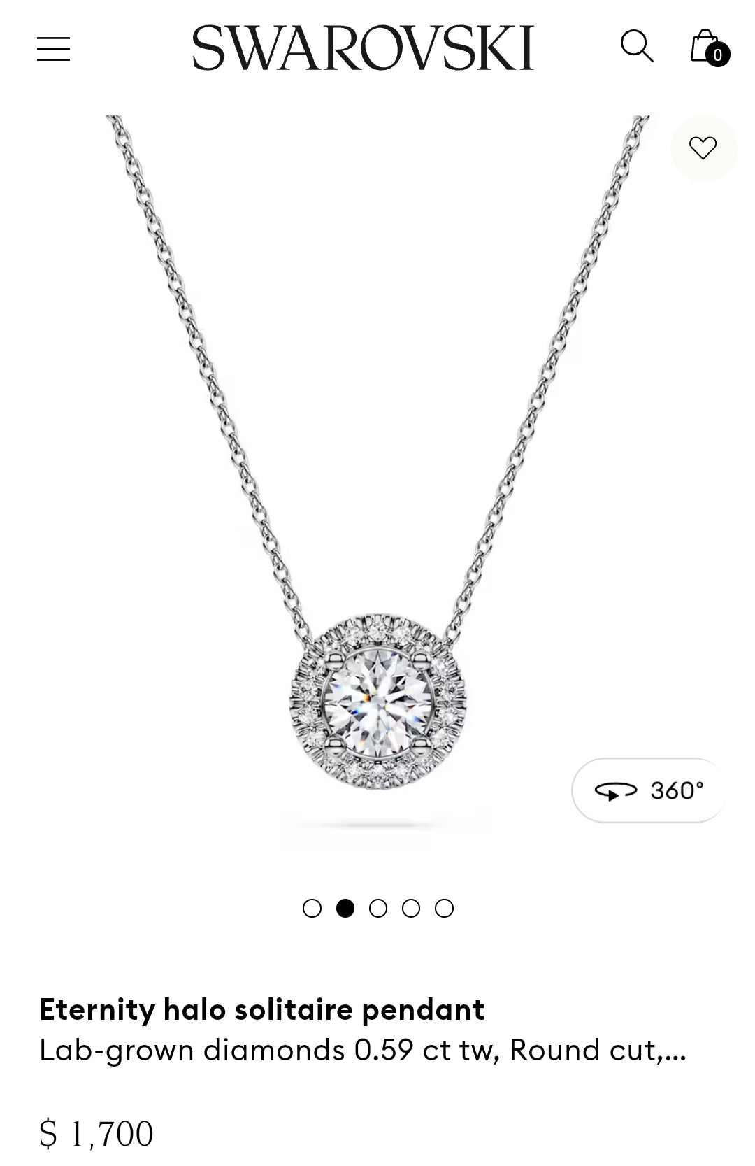 Eternity Solitaire pendant & necklace.