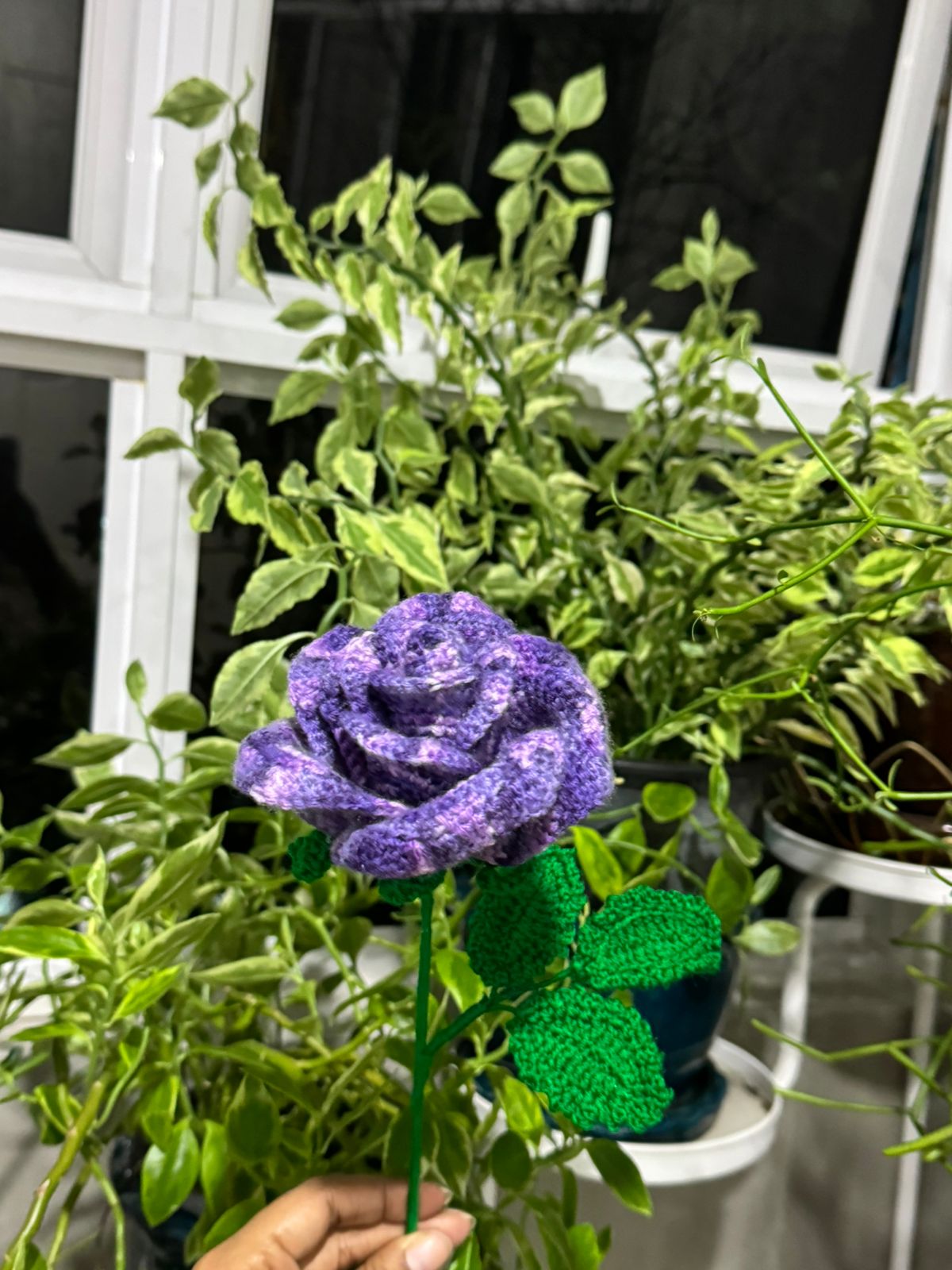 Purple Rose - Handmade Crochet