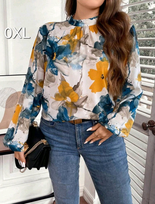 Y&B flower top, 0XL