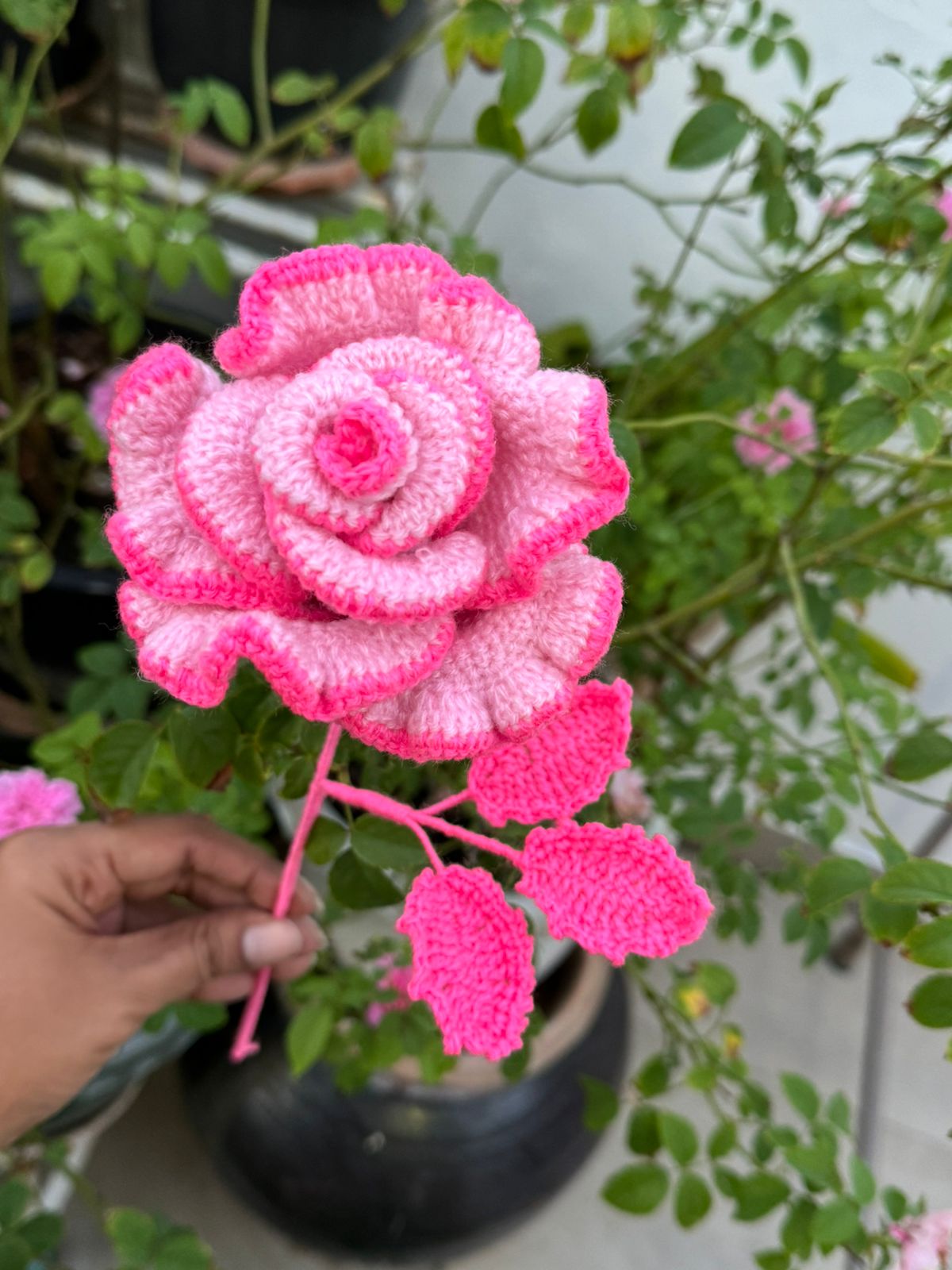 Pink Lover's Rose - Handmade Crochet